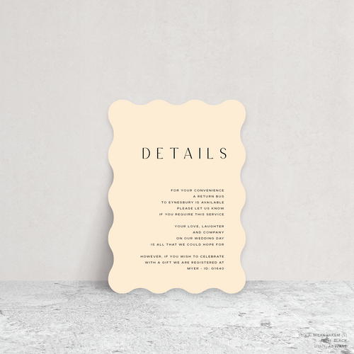 Abbie: Wedding Info Card