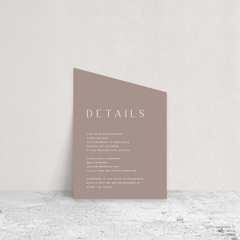 Abbie: Wedding Info Card