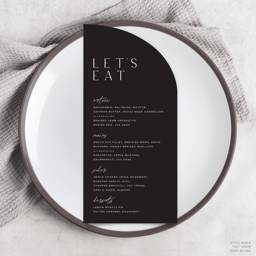 Abbie: Wedding Menu Card