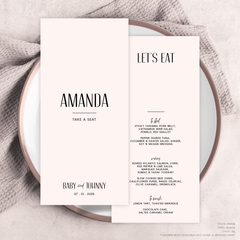 Be My Baby: Wedding Menu Card