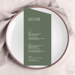 Be My Baby: Wedding Menu Card