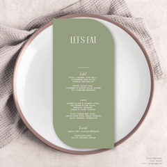 Be My Baby: Wedding Menu Card