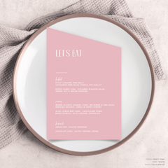 Be My Baby: Wedding Menu Card