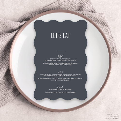 Be My Baby: Wedding Menu Card