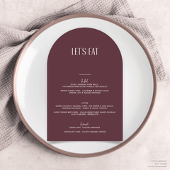 Be My Baby: Wedding Menu Card