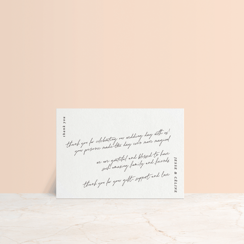 Before Sunrise: Wedding Thank You Card