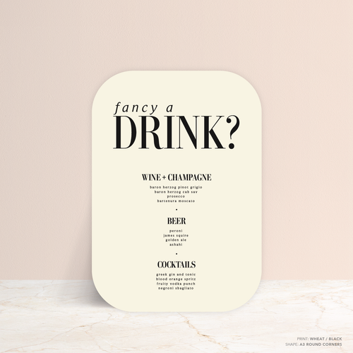 Claire: Wedding Bar Sign