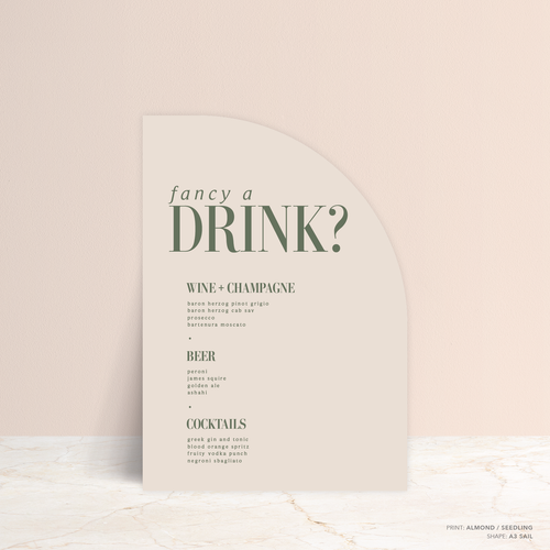 Claire: Wedding Bar Sign