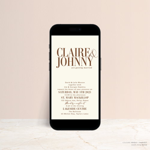 Claire: Digital Wedding Invitation