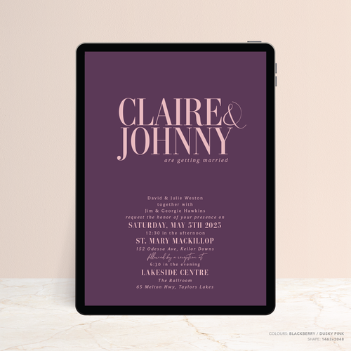 Claire: Digital Wedding Invitation