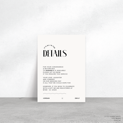 Edward: Wedding Info Card