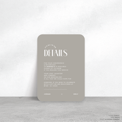 Edward: Wedding Info Card