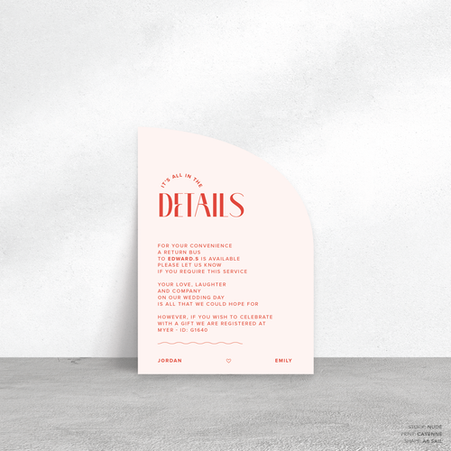 Edward: Wedding Info Card