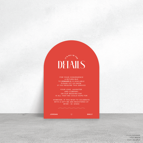 Edward: Wedding Info Card