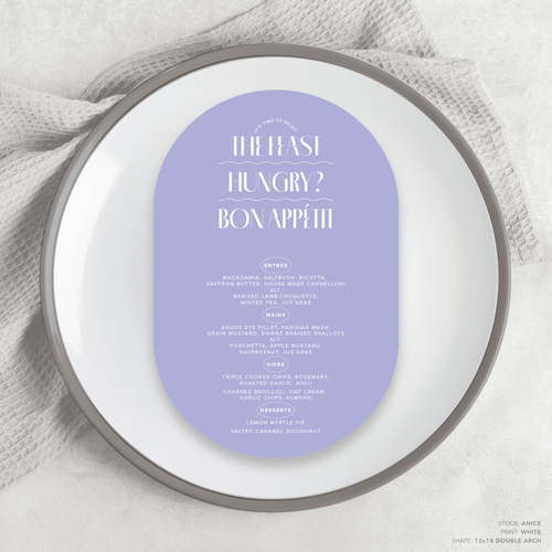 Edward: Wedding Menu Card