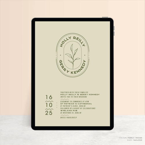 Galway Girl: Digital Wedding Invitation