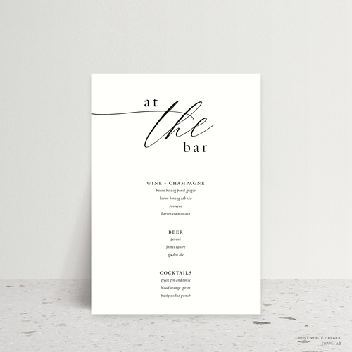 Golden Afternoon: Wedding Bar Sign