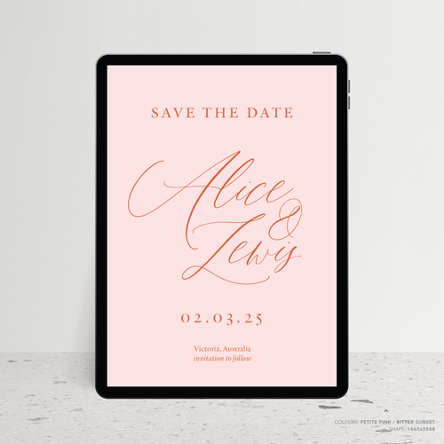Golden Afternoon: Digital Wedding Save The Date
