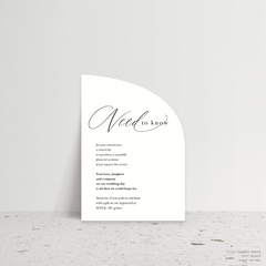 Golden Afternoon: Wedding Info Card