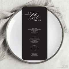 Golden Afternoon: Wedding Menu Card