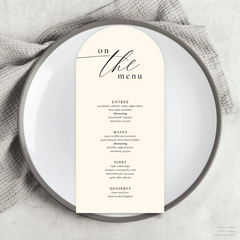 Golden Afternoon: Wedding Menu Card