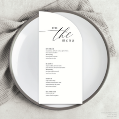 Golden Afternoon: Wedding Menu Card