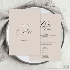Golden Afternoon: Wedding Menu Card