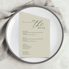 Golden Afternoon: Wedding Menu Card