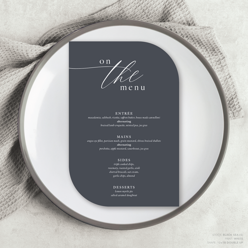Golden Afternoon: Wedding Menu Card