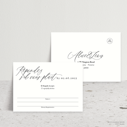 Golden Afternoon: Wedding RSVP Card