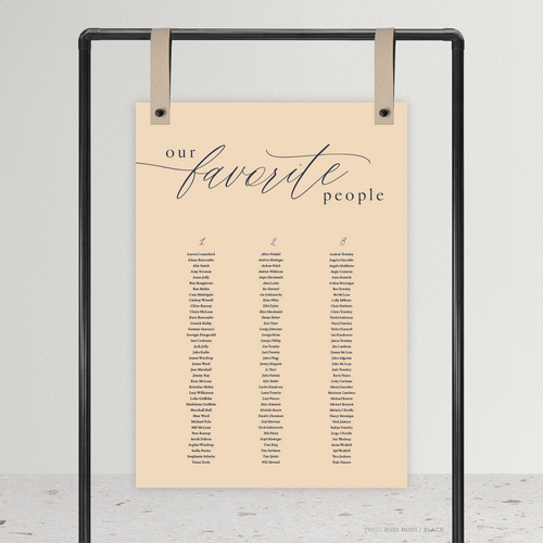 Golden Afternoon: Wedding Seating Chart