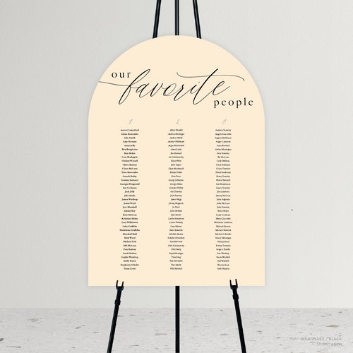 Golden Afternoon: Wedding Seating Chart