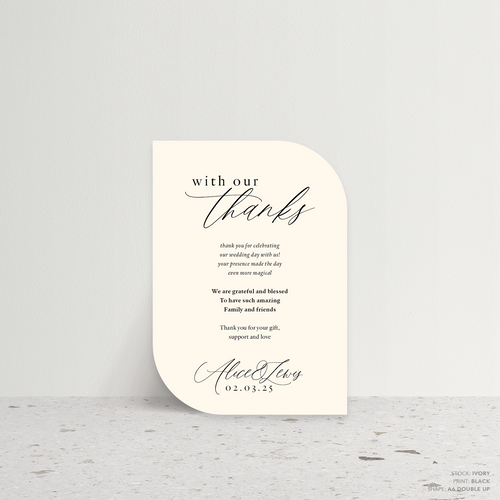 Golden Afternoon: Wedding Thank You Card