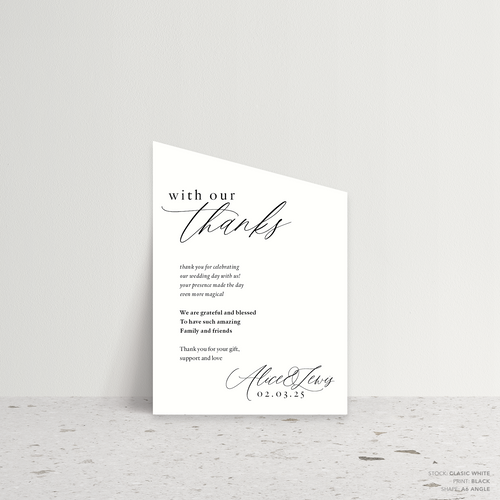 Golden Afternoon: Wedding Thank You Card