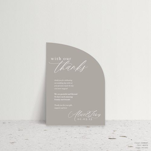 Golden Afternoon: Wedding Thank You Card