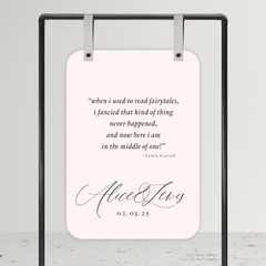 Golden Afternoon: Wedding Welcome Quote Sign