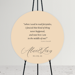 Golden Afternoon: Wedding Welcome Quote Sign