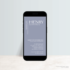 Henry: Digital Baptism Invitation + Digital Birthday Invitation