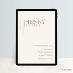 Henry: Digital Baptism Invitation + Digital Birthday Invitation