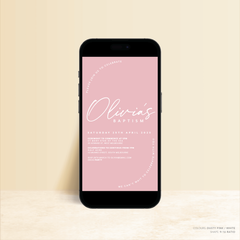 Olivia: Digital Baptism Invitation + Digital Birthday Invitation