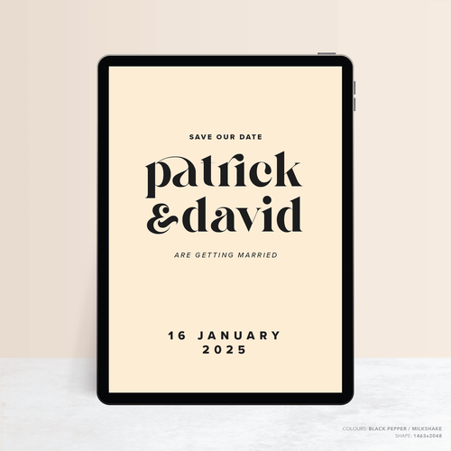 Roses: Digital Wedding Save The Date