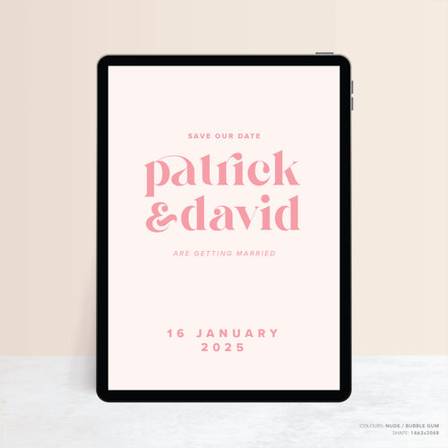 Roses: Digital Wedding Save The Date