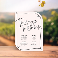 Vino: Wedding Bar Sign