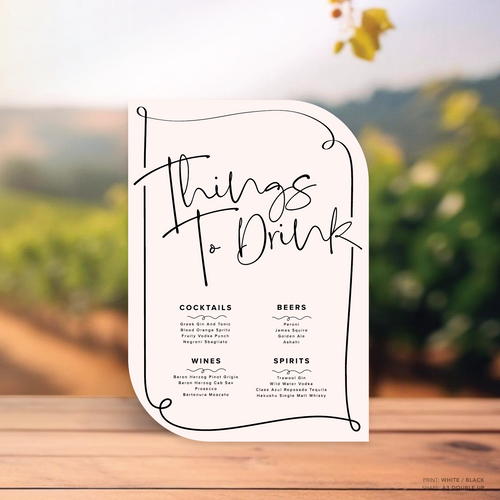 Vino: Wedding Bar Sign