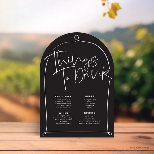 Vino: Wedding Bar Sign