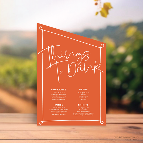 Vino: Wedding Bar Sign