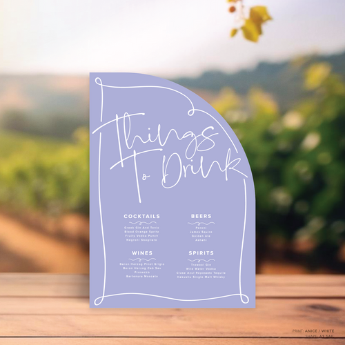 Vino: Wedding Bar Sign