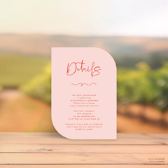 Vino: Wedding Info Card