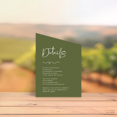 Vino: Wedding Info Card
