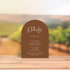 Vino: Wedding Info Card